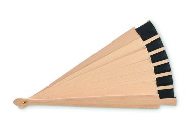 Logo trade promotional merchandise image of: Wooden hand fan