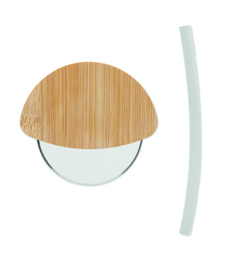 Logo trade promotional merchandise picture of: Round bamboo pizza cutter
