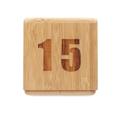 Logo trade promotional item photo of: Bamboo twist snooze timer