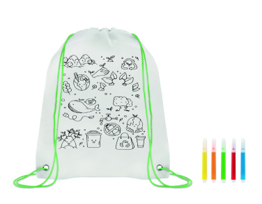 Logo trade promotional giveaways picture of: Non woven kids bag with pens