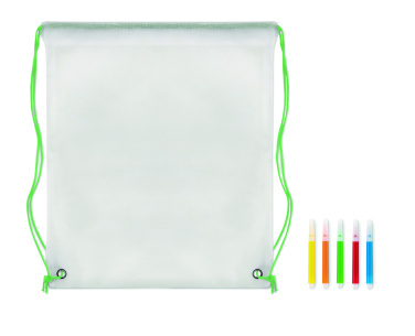 Logo trade promotional gift photo of: Non woven kids bag with pens