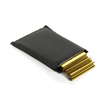 Logo trade promotional merchandise photo of: Solra emergency blanket in RCS recycled RPET pouch