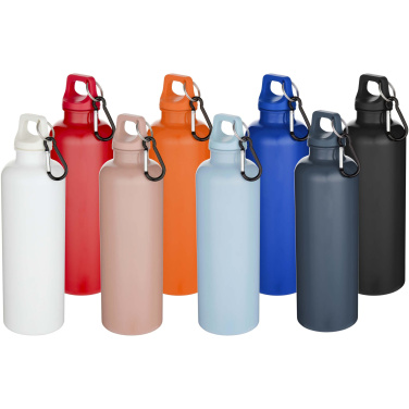 Logo trade advertising products picture of: Oregon 750 ml solid colour RCS recycled plastic water bottle with carabiner