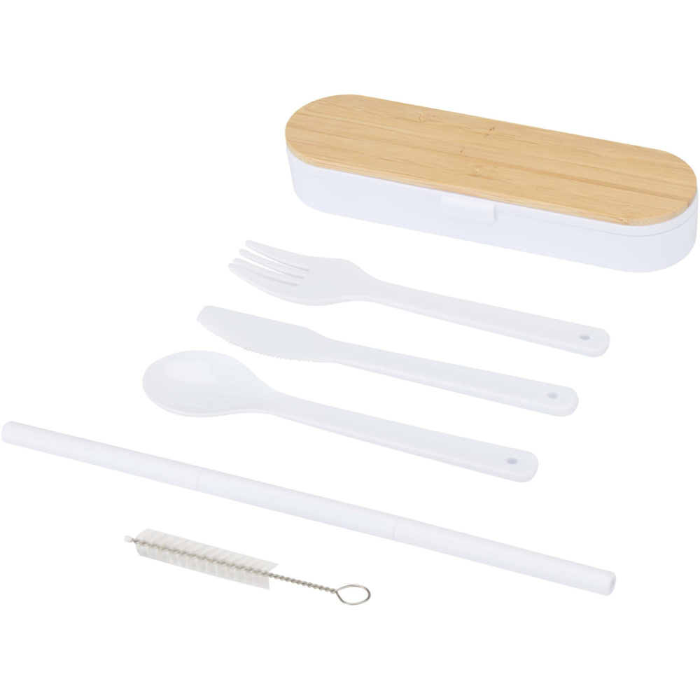 Logo trade advertising products picture of: Runa cutlery set with bamboo lid