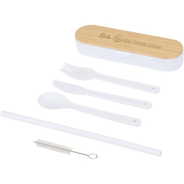 Logo trade promotional merchandise image of: Runa cutlery set with bamboo lid
