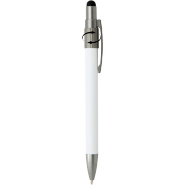 Logotrade promotional gift picture of: Rill RCS recycled ballpoint pen with stylus and fidget spinner (black ink)