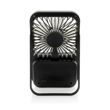 Logo trade business gift photo of: Aervina RCS recycled plastic re-chargeable desk fan