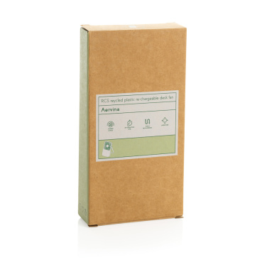 Logo trade promotional gift photo of: Aervina RCS recycled plastic re-chargeable desk fan