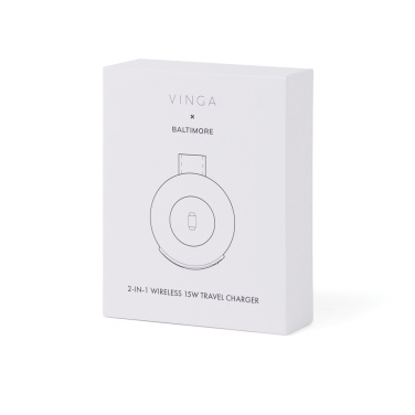 Logotrade promotional gift picture of: VINGA Baltimore RCS 2-in-1 Wireless 15W Travel Charger