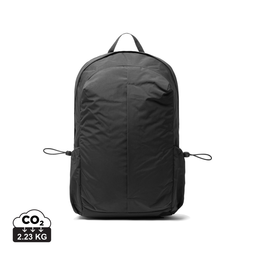 Logo trade promotional giveaways image of: KENTO URBAN RCS recycled nylon 15.6 inch Backpack with front