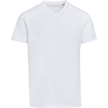 Logo trade promotional items image of: Balfour 200 g/m² short sleeve v-neck unisex OCS organic t-shirt