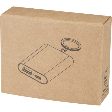 Logotrade promotional merchandise picture of: Arcturus 2000 mAh recycled aluminium power bank with keychain