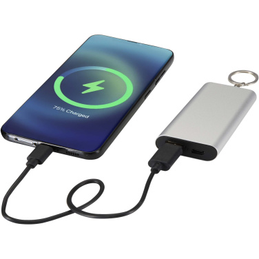 Logotrade promotional gifts photo of: Arcturus 2000 mAh recycled aluminium power bank with keychain
