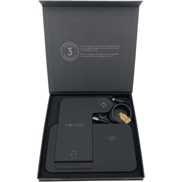 Logotrade promotional merchandise picture of: SCX.design W28 3-in-1 wireless charging base with phone stand