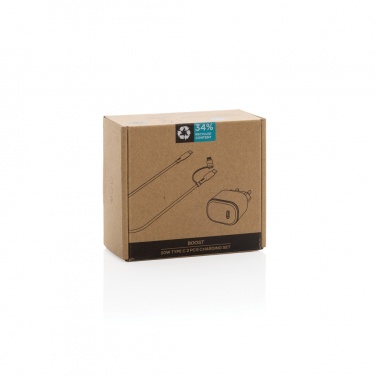 Logo trade reklaamtoote pilt: Boost RCS taaskasutatud PET 20W tüüpi C 2 tk laadimiskomplekt