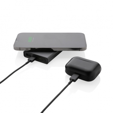 Logo trade firmakingid foto: Terra RCS taaskasutatud alumiiniumist 5000 mAh akupank 5W juhtmevaba