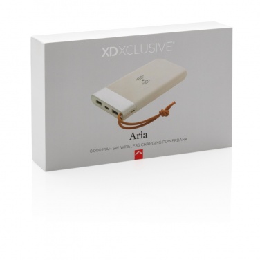 Logo trade reklaamkingid foto: Aria 8000 mAh 5W juhtmevaba laadimise akupank