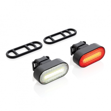 Logotrade ärikingid pilt: Lumino RCS taaskasutatud plastikust USB-taaslaetav rattatulede komplekt