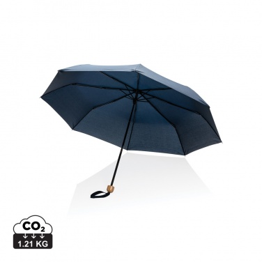 Logotrade meene foto: 20,5-tolline Impact AWARE™ RPET 190T Pongee bambusest mini vihmavari