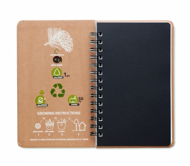 Logotrade ärikingid pilt: A5 männipuu GROWNOTEBOOK™