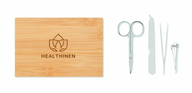 Logo trade reklaamkingid foto: Maniküüri komplekt bambusest karbis