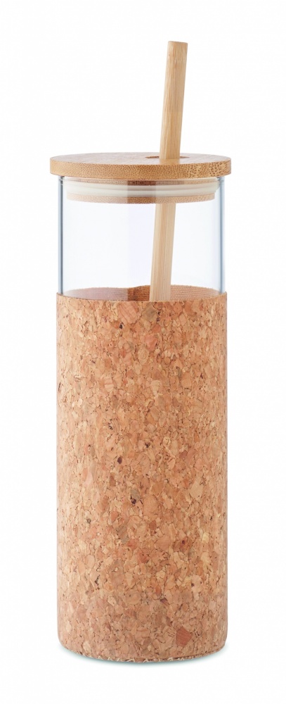 Logo trade ärikingi pilt: Korgist ümbrise ja bambusest kaanega joogitops, 450 ml