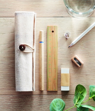 Logo trade reklaamkingitused foto: Statsionaarne komplekt puuvillases kotis