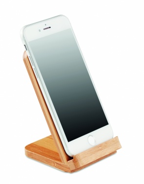 Logotrade reklaamtoote foto: Bambusest juhtmevaba laadimisalus 5W WIRESTAND