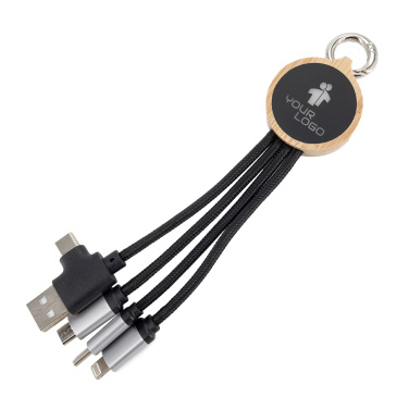 Logo trade ärikingituse pilt: 4-ühes kaabel valgustatud logoga puidust korpuses, LH-ZMU05