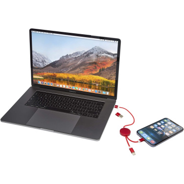 Logo trade meene pilt: Punane Alasia 5-in-1 taaskasutatud alumiiniumist ja plastikust kiirlaadimiskaabel