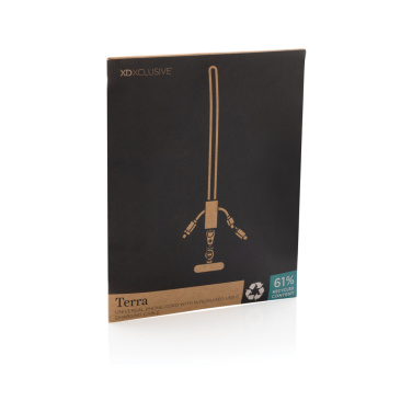 Logotrade ärikingitused pilt: Terra RCS taaskasutatud PET telefoni kaelapael kahe laadimiskaabliga