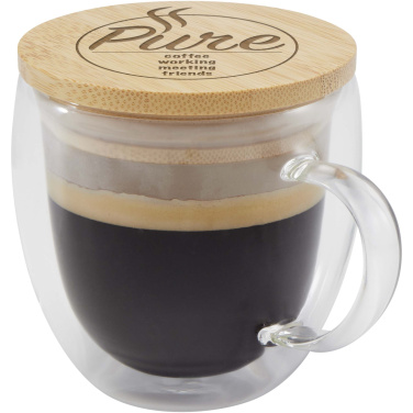 Logo trade reklaamtoote pilt: Lenora 250 ml klaasist tass bambusest kaanega
