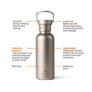 Logo trade meene pilt: Nordic Drift Trail Ultra Light Titanium 600ml veepudel