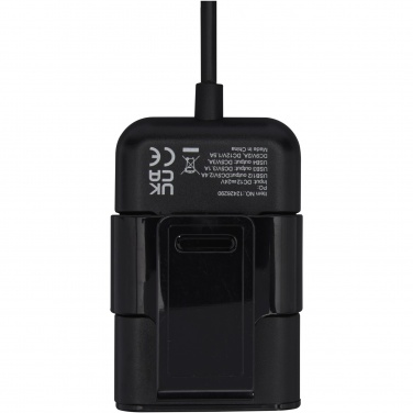 Logo trade mainostuote kuva: Pilot kaksoisautolaturi QC 3.0 takaistuimelle pidennetyllä kaksoislaturilla