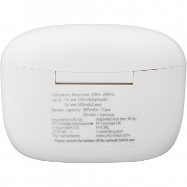 Logo trade mainoslahjat tuotekuva: Essos 2.0 True Wireless -nappikuulokkeet kotelossa, jotka muodostavat laiteparin automaattisesti