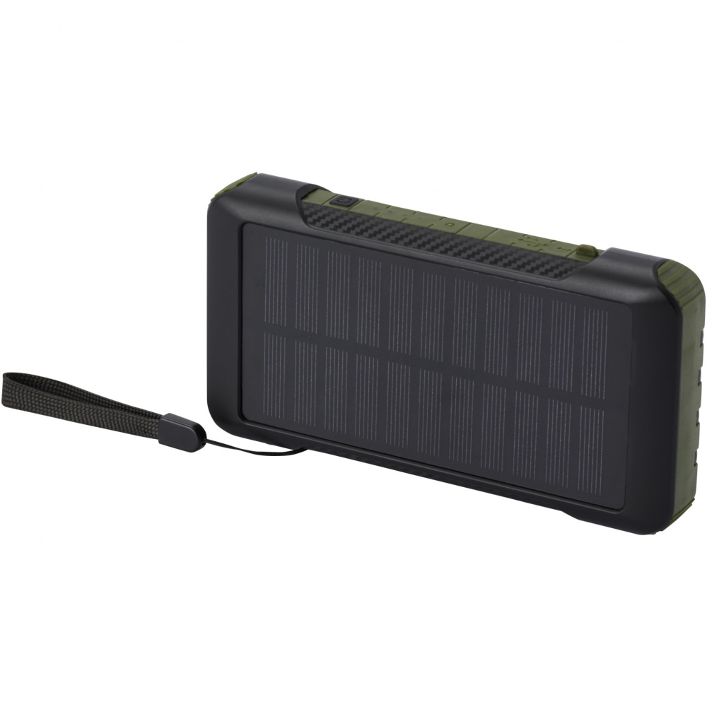 Logo trade mainoslahjat tuotekuva: Soldy 10 000 mAh:n RCS-kierrätetystä muovista valmistettu aurinkodynamovaravirtalähde