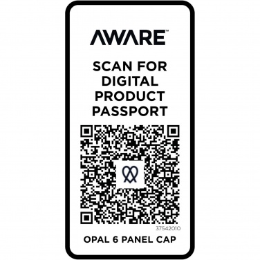 Logotrade mainostuote tuotekuva: Opal Aware™ -lippis kierrätysmateriaalista, kuusipaneelinen