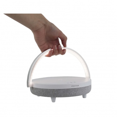 Logotrade liikelahja tuotekuva: Prixton 10 W:n 4-in-1-Bluetooth®-kaiutin LED-valolla ja langattomalla latausalustalla