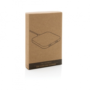 Logotrade liikelahjat kuva: 10W bambuinen langaton laturi USB:llä