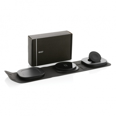 Logotrade liikelahjat mainoslahjat tuotekuva: Swiss Peak RCS rplastic 3-in-1 langaton 15W matkalaturi