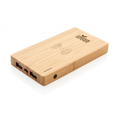 Logo trade mainostuotet tuotekuva: Bamboo 4000 mAh:n langaton 5W varavirtalähde