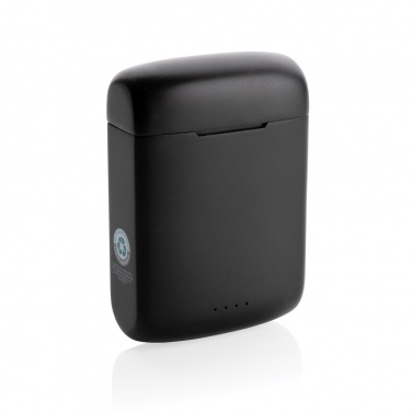 Logo trade mainoslahja kuva: Skywave aurinkovoimakuulokkeet RCS kierrätetystä muovista