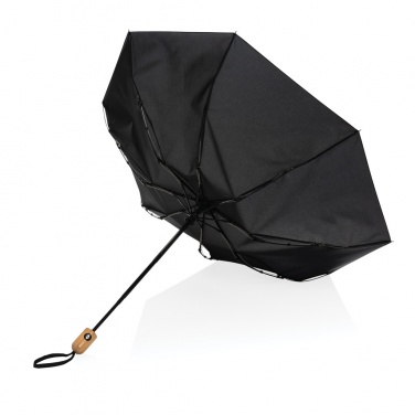 Logotrade mainoslahja tuotekuva: 21" Impact AWARE™ RPET 190T auto open/close bambusateenvarjo