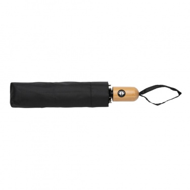 Logo trade liikelahja kuva: 21" Impact AWARE™ RPET 190T auto open/close bambusateenvarjo