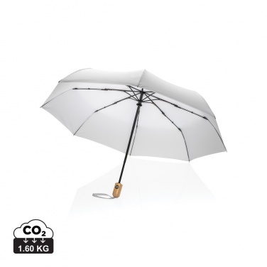 Logotrade mainostuotet kuva: 21" Impact AWARE™ RPET 190T auto open/close bambusateenvarjo