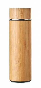 Logo trade liikelahja mainoslahja tuotekuva: Bambu termospullo 400 ml TAMPERE