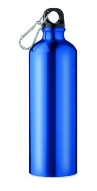 Logotrade mainostuote tuotekuva: Yksiseinäinen 750 ml alumiinipullo karabiinilla mukautettavalla painatuksella