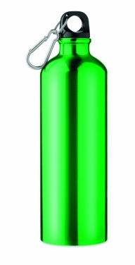 Logo trade liikelahja mainoslahja tuotekuva: Yksiseinäinen 750 ml alumiinipullo karabiinilla mukautettavalla painatuksella