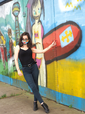 Logotrade liikelahja mainoslahja kuva: MARS PRO puuvillanaamari (koko M), jossa on tasku ja HEPA-suodatin. 1380165