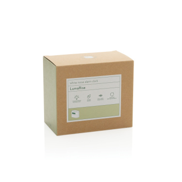Logo trade mainoslahja kuva: LumaRise RCS -herätyskello, valkoinen kohina, kierrätysmuovi